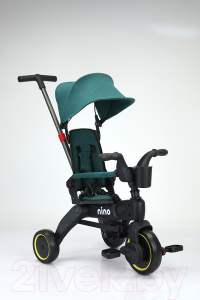 Изображение товара Трехколесный велосипед с ручкой NINO KS-1688 (зеленый)