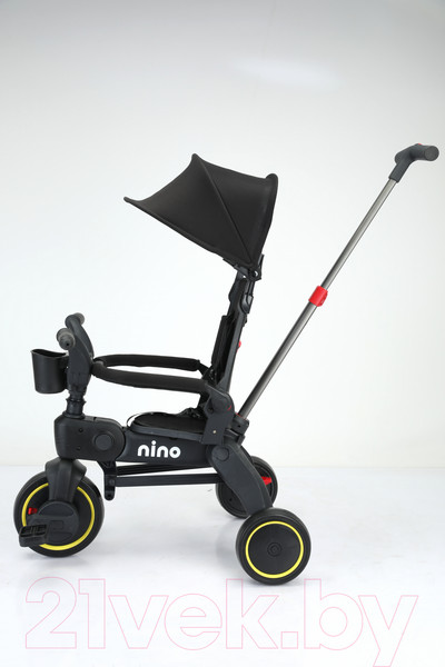 Изображение товара Трехколесный велосипед с ручкой NINO KS-1688 (черный)