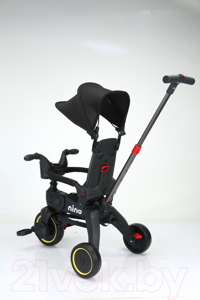 Изображение товара Трехколесный велосипед с ручкой NINO KS-1688 (черный)