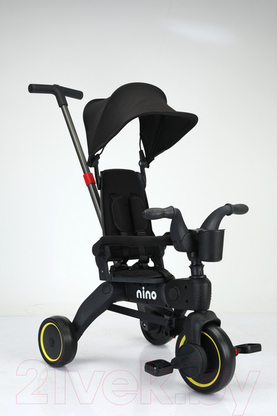 Изображение товара Трехколесный велосипед с ручкой NINO KS-1688 (черный)
