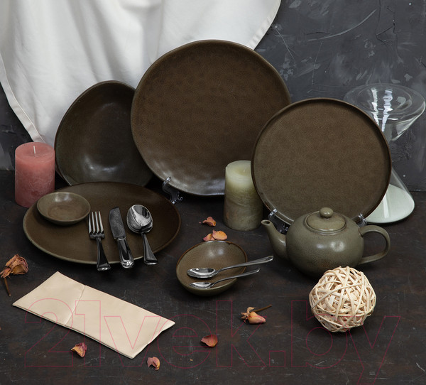 Изображение товара Тарелка закусочная (десертная) Corone Sacramento HS173822 / фк9105 (серо-зеленый)