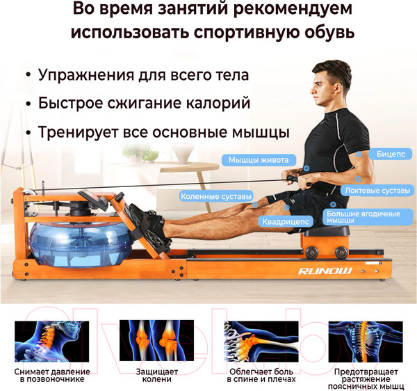 Изображение товара Гребной тренажер DFC 6203B
