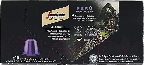Изображение товара Кофе в капсулах Segafredo Zanetti Peru Nespresso / 4BX (10шт)