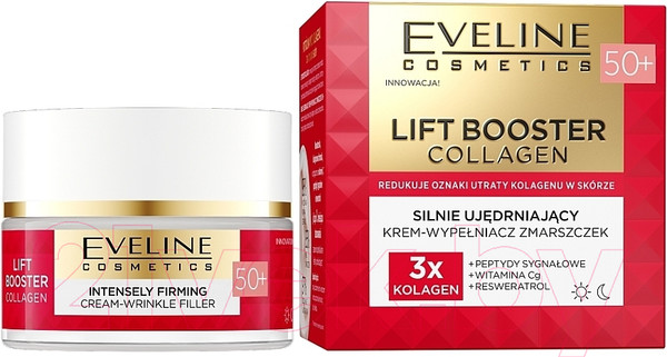Изображение товара Крем для лица Eveline Cosmetics Lift Booster Collagen Укрепляющий против морщин 50+ (50мл)