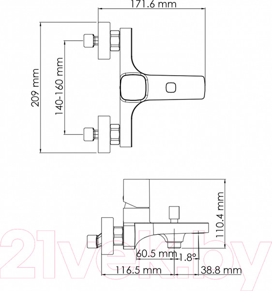 Изображение товара Смеситель Wasserkraft Naab 8601