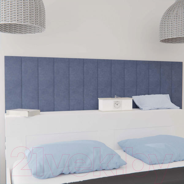 Изображение товара Мягкая стеновая панель Делком40 Прямоугольник 150x600 (средне-синий)