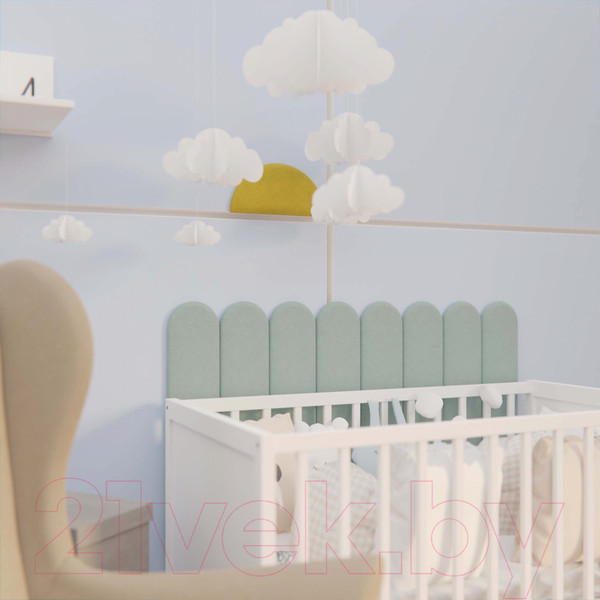 Изображение товара Мягкая стеновая панель Делком40 Прямоугольник 150x600 (мятный)