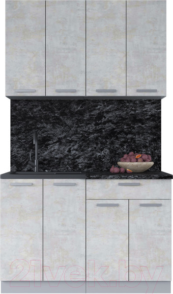 Изображение товара Кухонный гарнитур Интерлиния Мила Лайт 1.2 (бетон лайт/бетон лайт/кастилло темный)