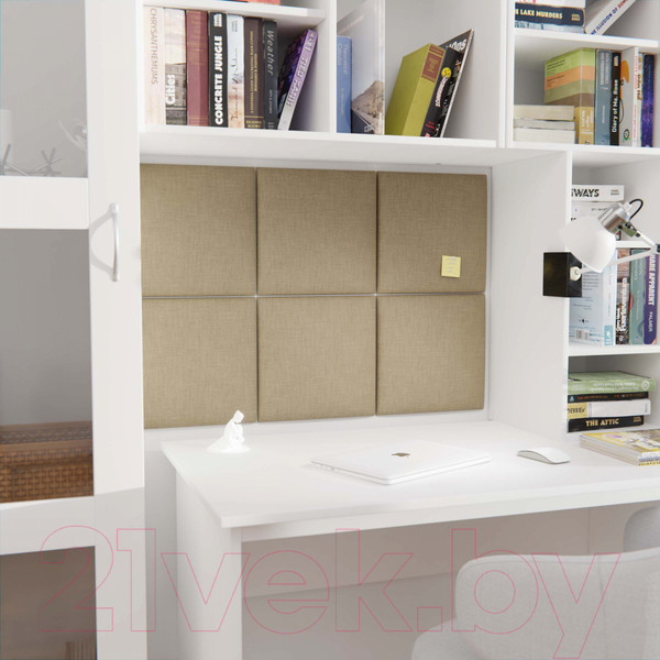 Изображение товара Мягкая стеновая панель Делком40 Четырехугольник 300x350 (темно-лазурный)