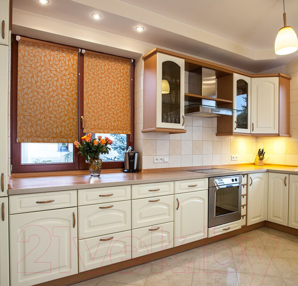 Изображение товара Рулонная штора Delfa Сантайм Металлик Принт Блейд СРШ-01МП 7533 (68x170, терракотовый)