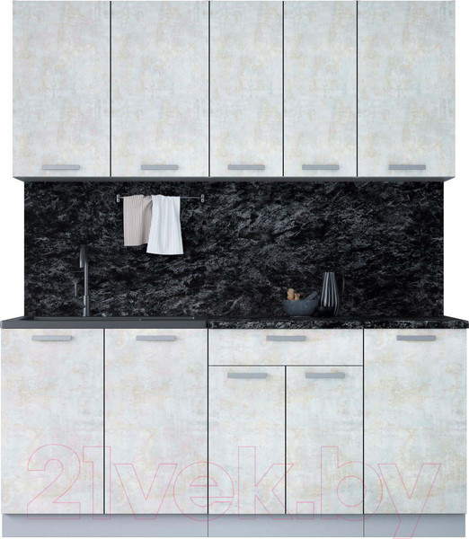 Изображение товара Кухонный гарнитур Интерлиния Мила Лайт 1.8 (бетон лайт/бетон лайт/кастилло темный)