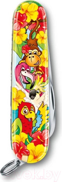 Изображение товара Нож швейцарский Victorinox Попугай +раскраска и шнурок на шею / 0.2373.E3 (красный)