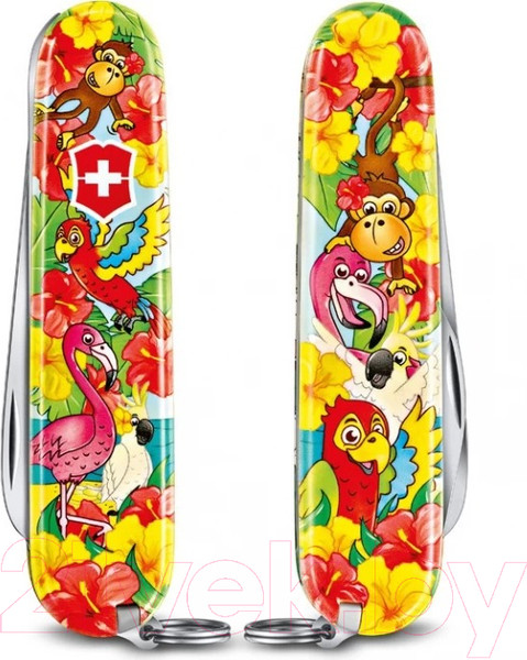 Изображение товара Нож швейцарский Victorinox Попугай +раскраска и шнурок на шею / 0.2373.E3 (красный)