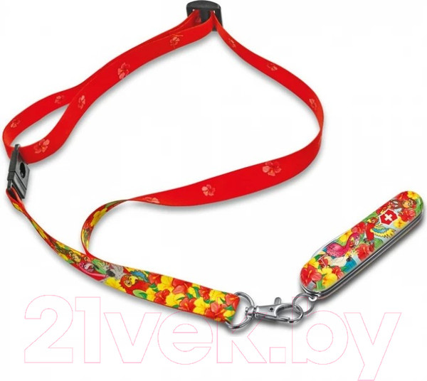 Изображение товара Нож швейцарский Victorinox Попугай +раскраска и шнурок на шею / 0.2373.E3 (красный)