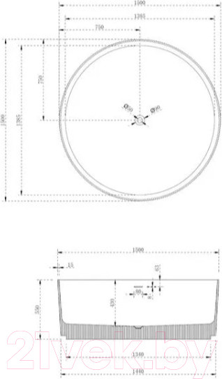 Изображение товара Ванна из искусственного камня Abber Stein AS9679 (белый матовый)
