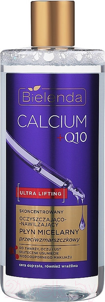 Изображение товара Мицеллярная вода Bielenda Calcium + Q10 Концентрированная увлажняющая против морщин (500мл)