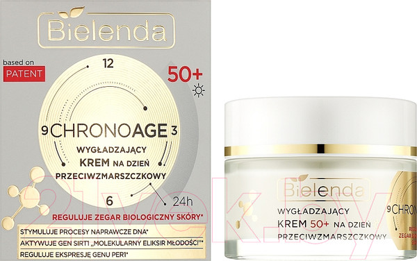 Изображение товара Крем для лица Bielenda Chrono Age 24 Разглаживающий против морщин 50+ Дневной (50мл)