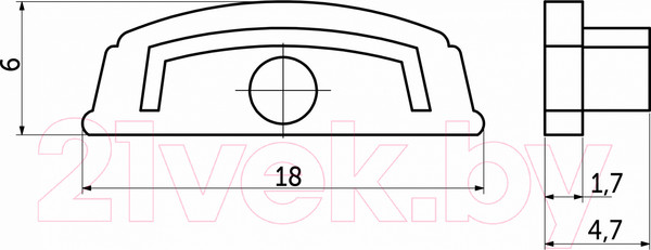 Изображение товара Заглушка для профиля AKS Slim к гибкому алюминиевому профилю