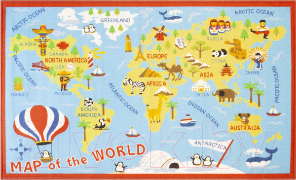 Изображение товара Коврик грязезащитный SunStep World Map 80х133 / 37-991