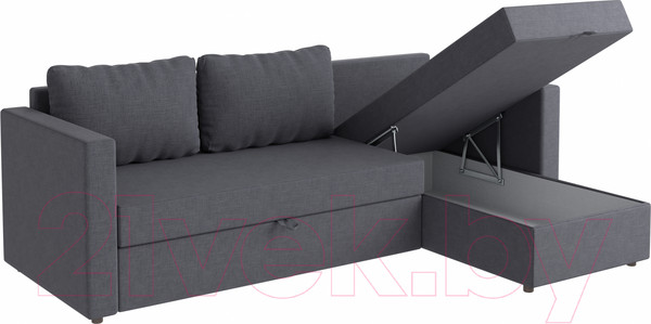Изображение товара Диван угловой Mio Tesoro Тилаус короткий подлокотник (Dark Grey)