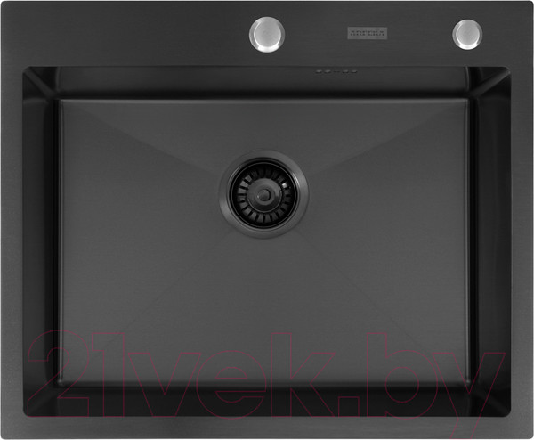 Изображение товара Мойка кухонная Arfeka Eco AR 60x50 + CL AR + DS AR (черный, с дозатором и коландером)