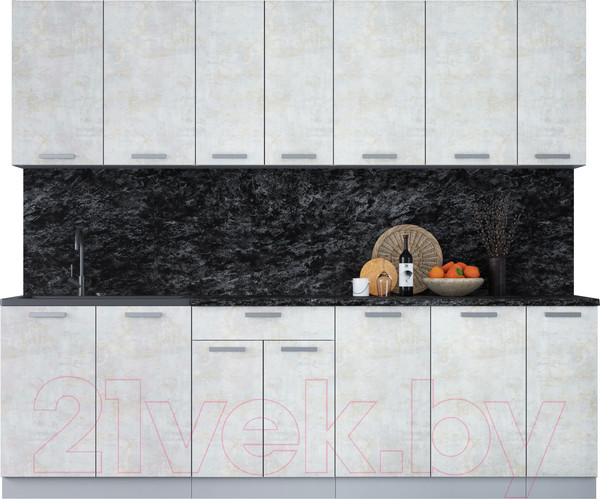 Изображение товара Кухонный гарнитур Интерлиния Мила Лайт 2.5 (бетон лайт/бетон лайт/кастилло темный)