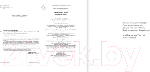 Изображение товара Книга АСТ Анна Каренина / 9785171546151 (Толстой Л.Н.)