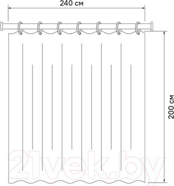Изображение товара Шторка-занавеска для ванны IDDIS Base BG02P24i11