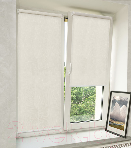 Изображение товара Рулонная штора Delfa Сантайм Премиум Гала СРШ-01МП 3472 (57x170, кремовый)