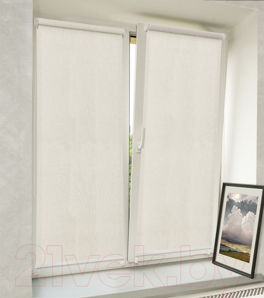 Изображение товара Рулонная штора Delfa Сантайм Премиум Гала СРШ-01МП 3472 (62x170, кремовый)