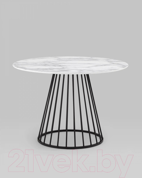 Изображение товара Обеденный стол Stool Group Ливерпуль 110x110 (мраморный/ножки черные)