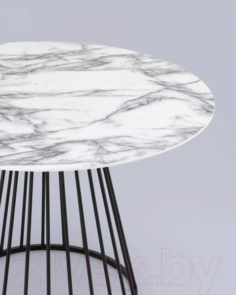 Изображение товара Обеденный стол Stool Group Ливерпуль 110x110 (мраморный/ножки черные)