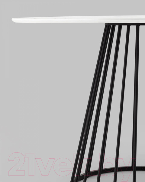 Изображение товара Обеденный стол Stool Group Ливерпуль 110x110 (мраморный/ножки черные)