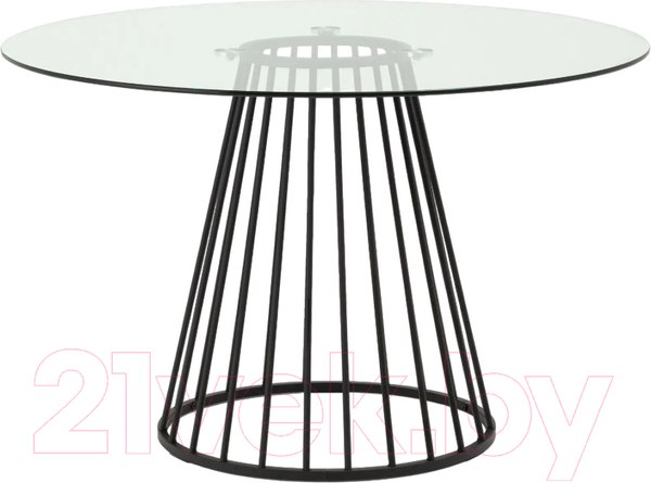 Изображение товара Обеденный стол Stool Group Ливерпуль 120x120 (стекло/ножки черные)