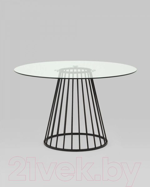 Изображение товара Обеденный стол Stool Group Ливерпуль 120x120 (стекло/ножки черные)