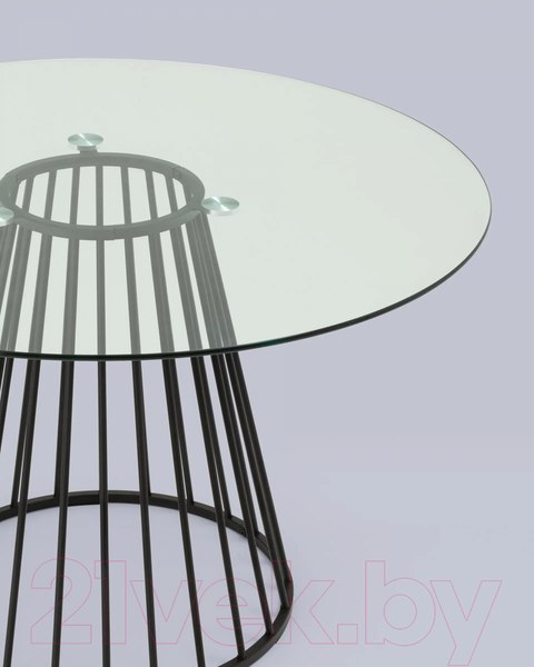 Изображение товара Обеденный стол Stool Group Ливерпуль 120x120 (стекло/ножки черные)