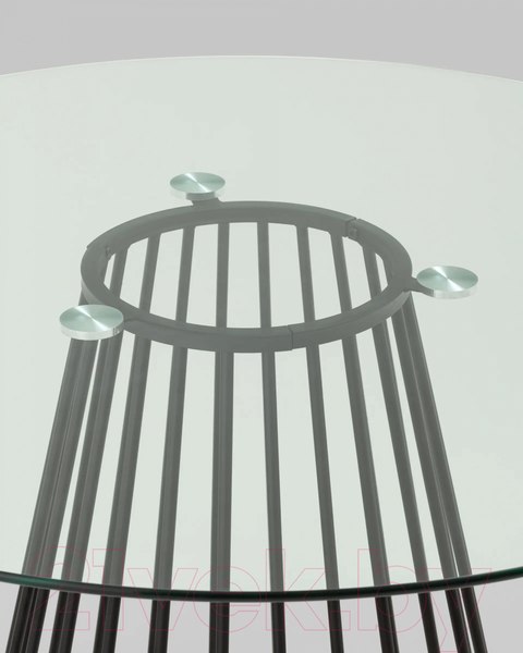 Изображение товара Обеденный стол Stool Group Ливерпуль 120x120 (стекло/ножки черные)