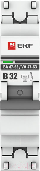 Изображение товара Выключатель автоматический EKF PROxima ВА 47-63 / mcb4763-1-32B-pro