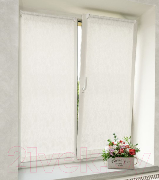 Изображение товара Рулонная штора Delfa Сантайм Марс СРШ-01 МД 27011 (57x170, белый)