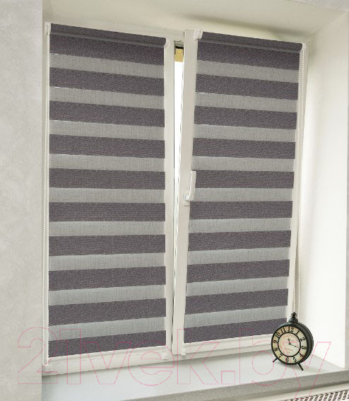 Изображение товара Рулонная штора Delfa Сантайм День&Ночь Best СРШ-01МК 41175 (81x160, темно-серый)