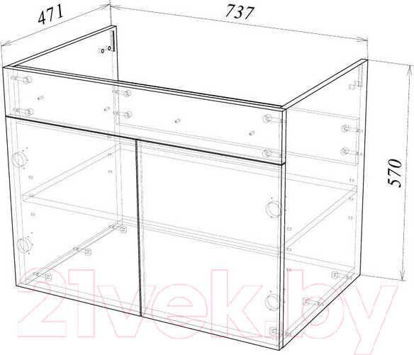 Изображение товара Тумба под умывальник Garda Venice 51н_750_PVC (черный мрамор)