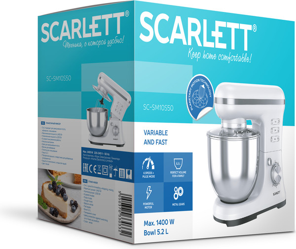 Изображение товара Миксер стационарный Scarlett SC-SM10S50 (белый)