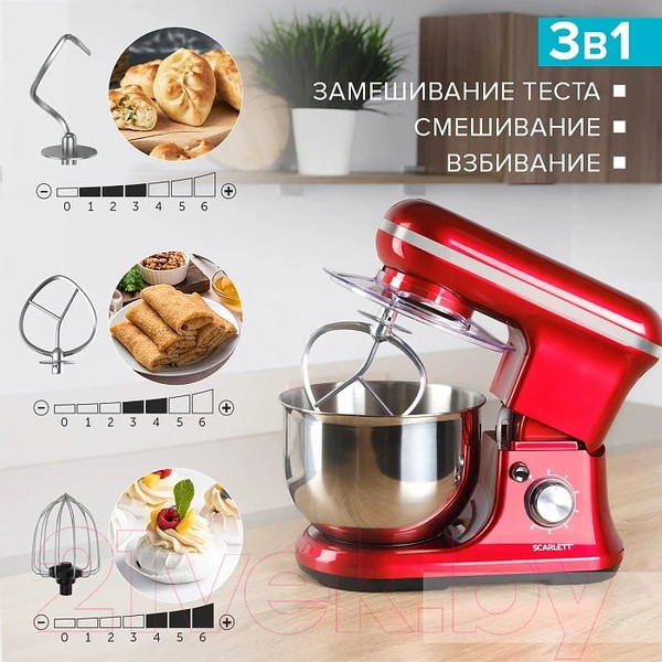 Изображение товара Миксер стационарный Scarlett SC-SM10S51 (красный)