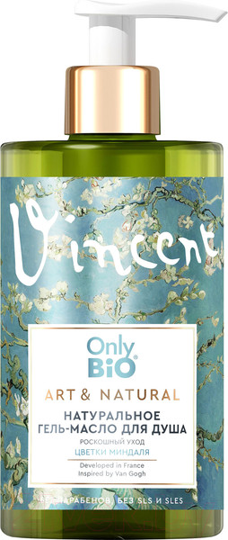 Изображение товара Гель для душа Only Bio Art & Natural Роскошный уход Цветки миндаля (420мл)