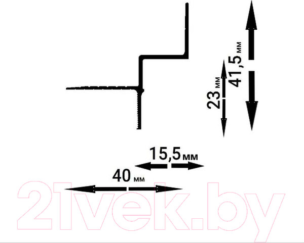 Изображение товара Теневой профиль Profiling TP 01 для гипсокартонных потолков (2м)