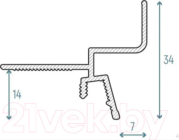 Изображение товара Теневой профиль Profiling TP Kraab Gips для гипсокартонных потолков (2м, без демпфера)