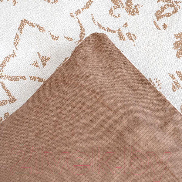 Изображение товара Комплект постельного белья Лен наш Стефания Семейный / 283300 (белый/бежевый)