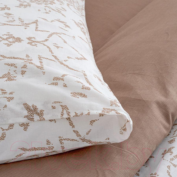 Изображение товара Комплект постельного белья Лен наш Стефания Семейный / 283300 (белый/бежевый)