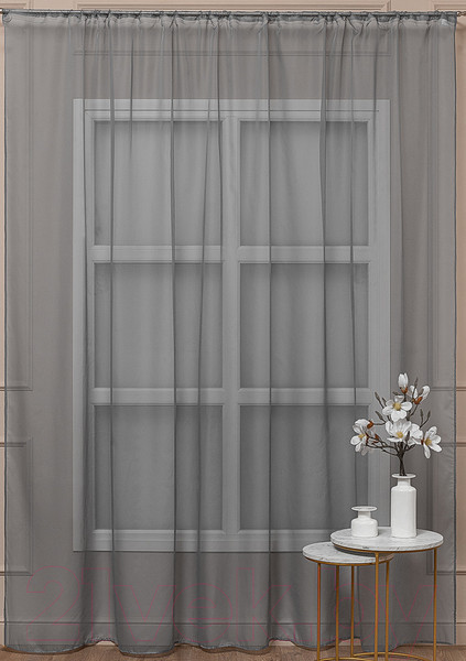 Изображение товара Гардина Amore Mio Однотонная вуаль 1161-040 300x270 / 92018 (серый)