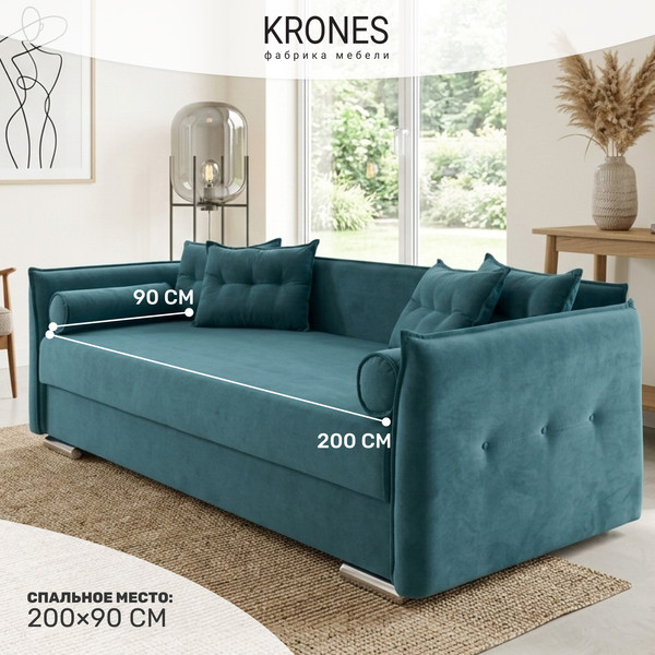 Изображение товара Тахта KRONES Эллада 2 New (велюр темно-бирюзовый)